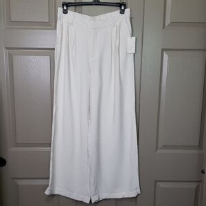 NWT A New Day Cream~dogbone Wide Leg High Rise Trousers Size 12